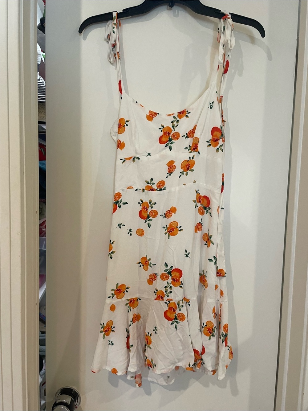wild fable White Mini Dress with Orange Fruit Print